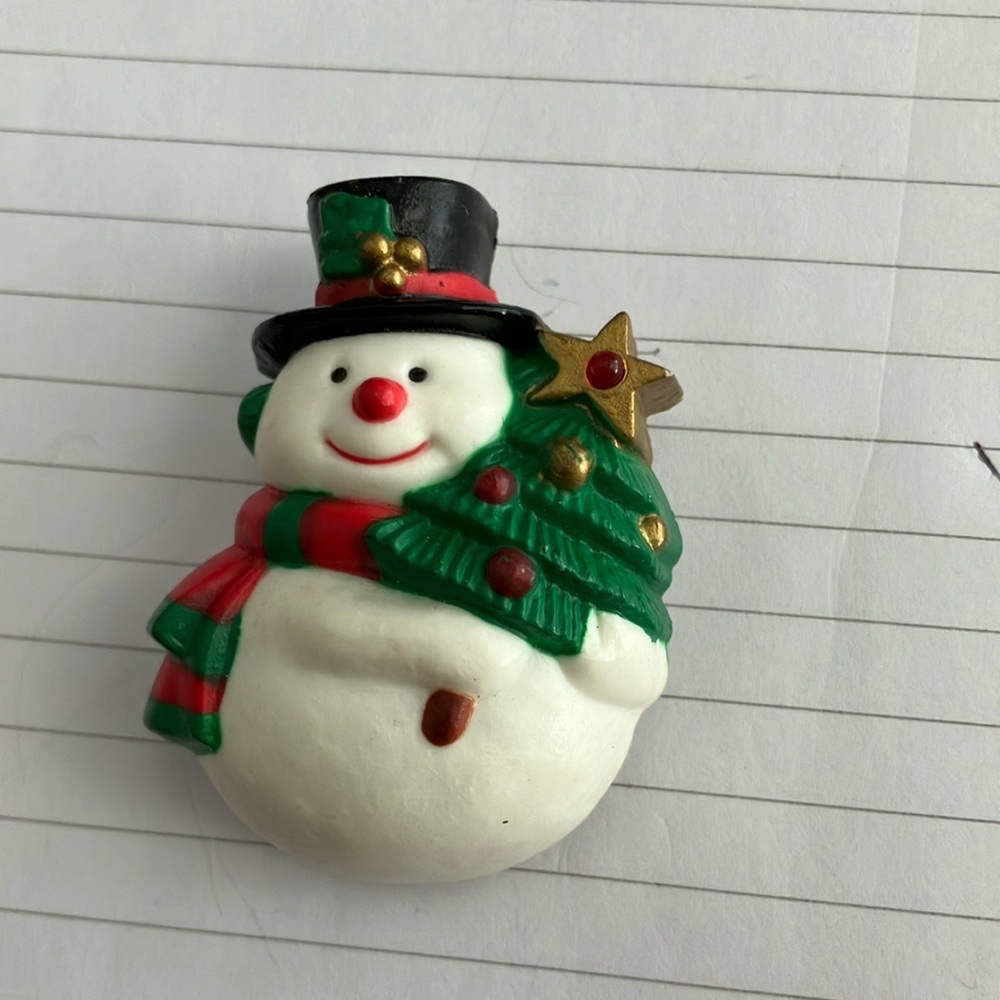 Snow man pin